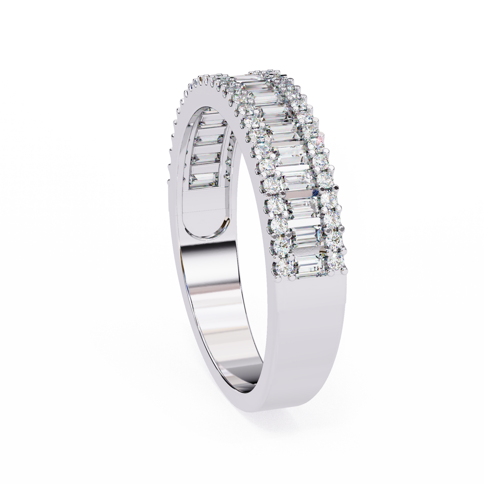 White Gold / Moissanite, White Gold / Lab Grown
