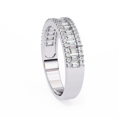 White Gold / Moissanite, White Gold / Lab Grown