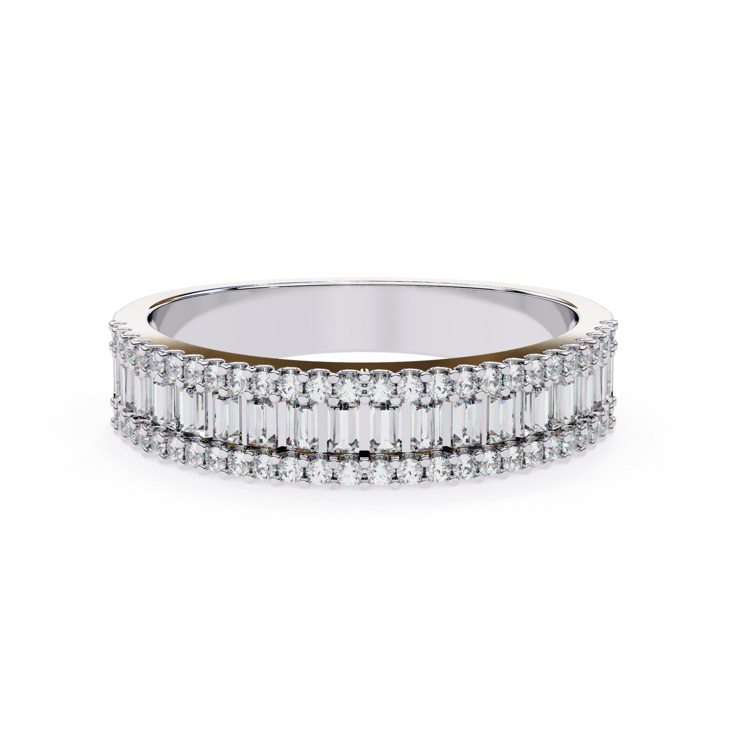 white gold / moissanite, white gold / lab grown