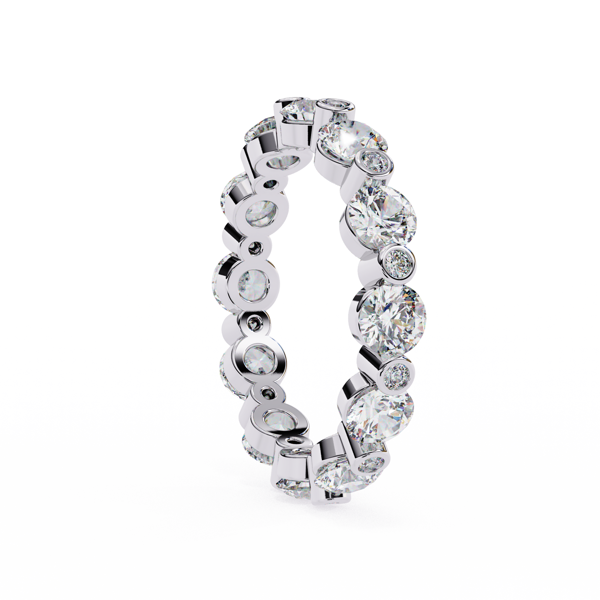 White Gold / Moissanite, White Gold / Lab Grown