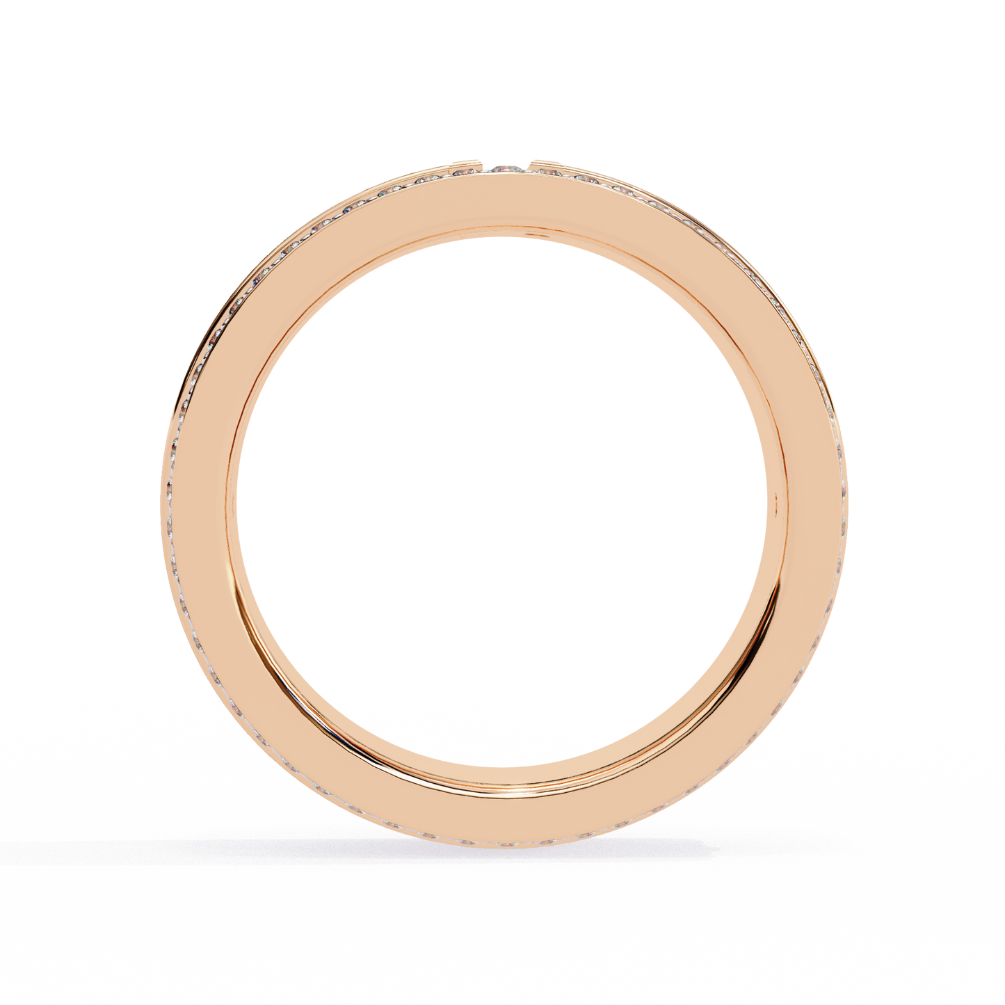 rose gold / moissanite, rose gold / lab grown