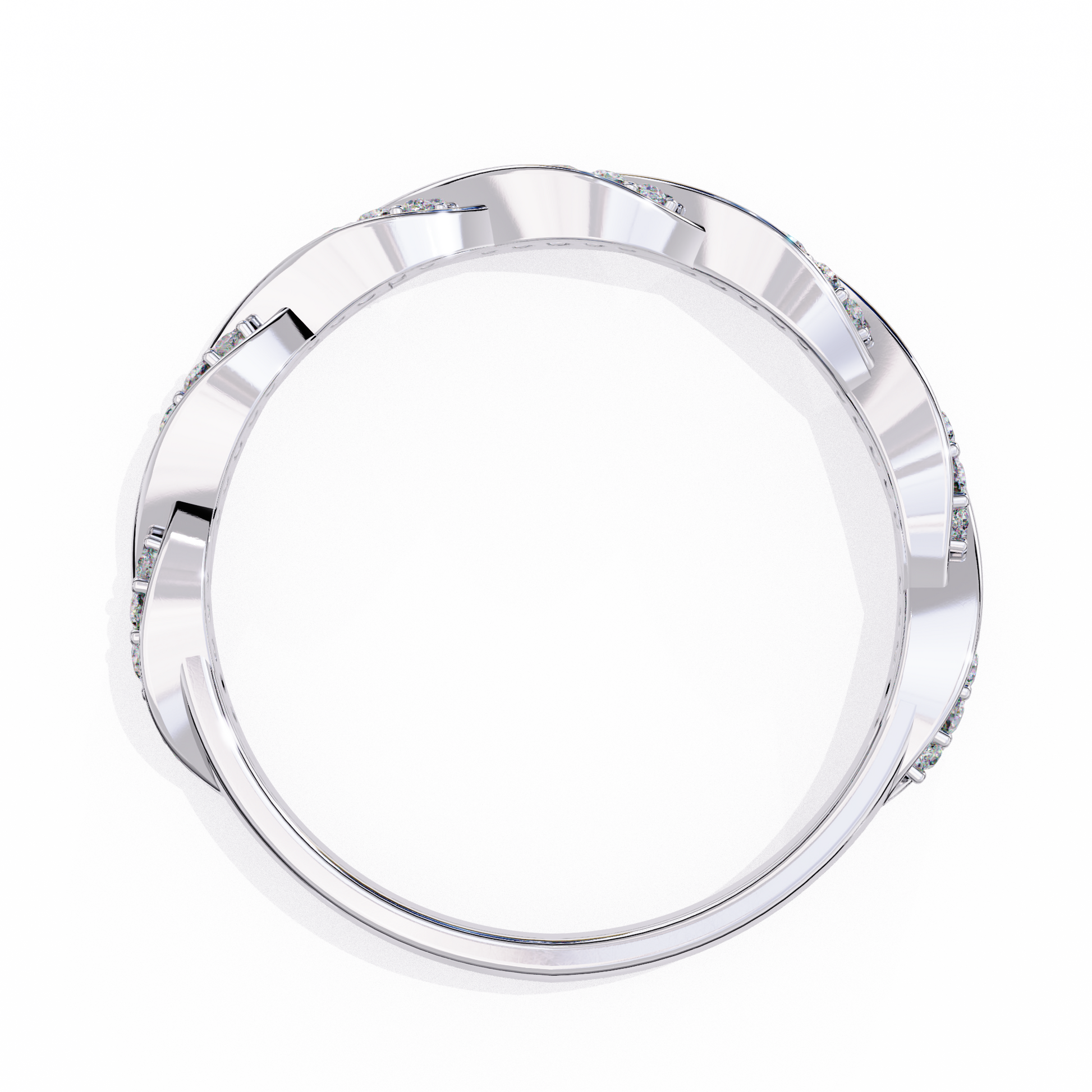 White Gold / Moissanite, White Gold / Lab Grown