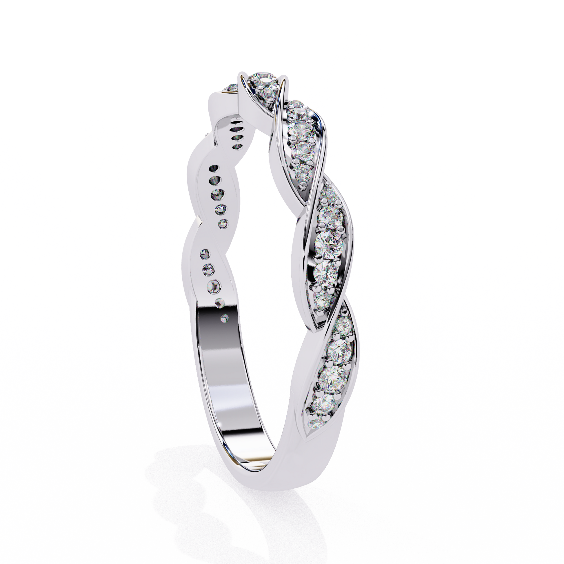 White Gold / Moissanite, White Gold / Lab Grown