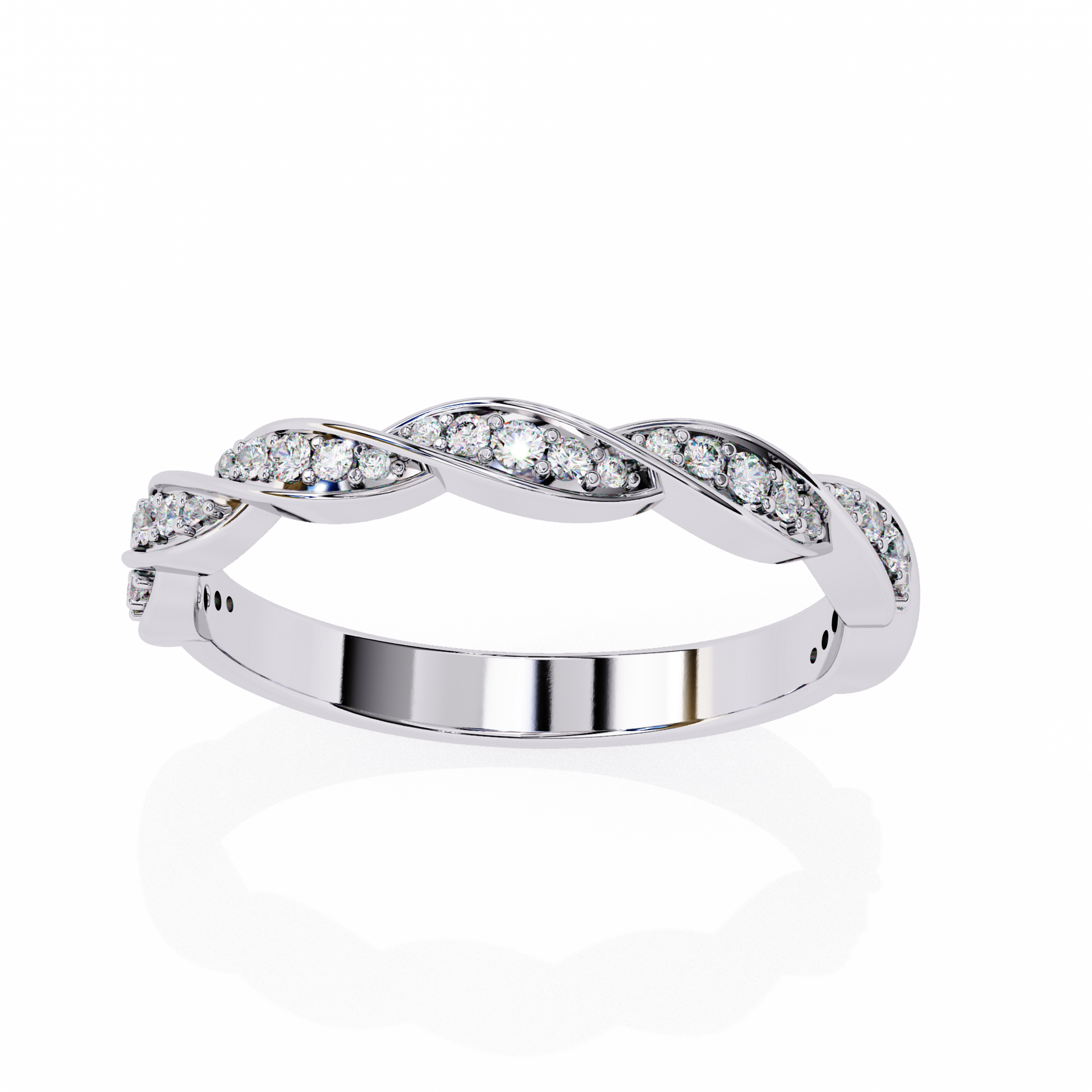 White Gold / Moissanite, White Gold / Lab Grown