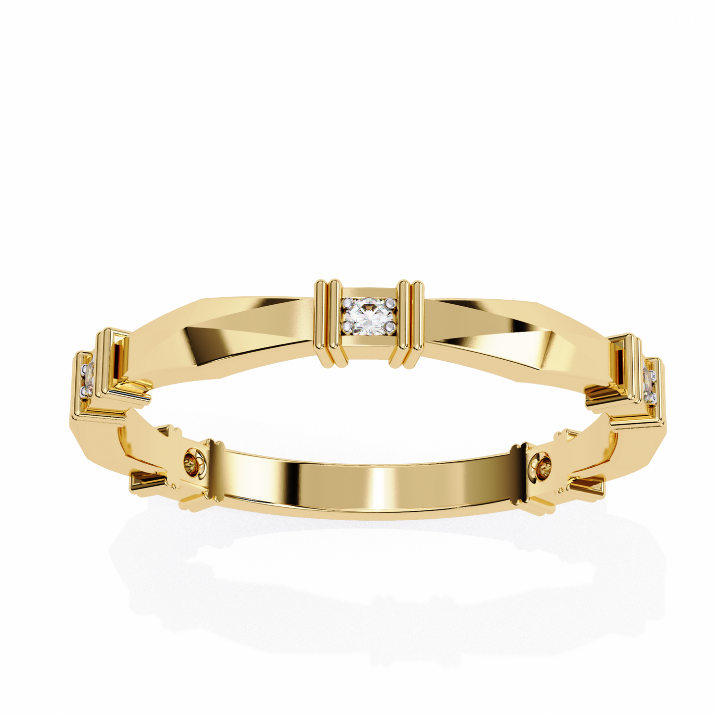 yellow gold / moissanite, yellow gold / lab grown