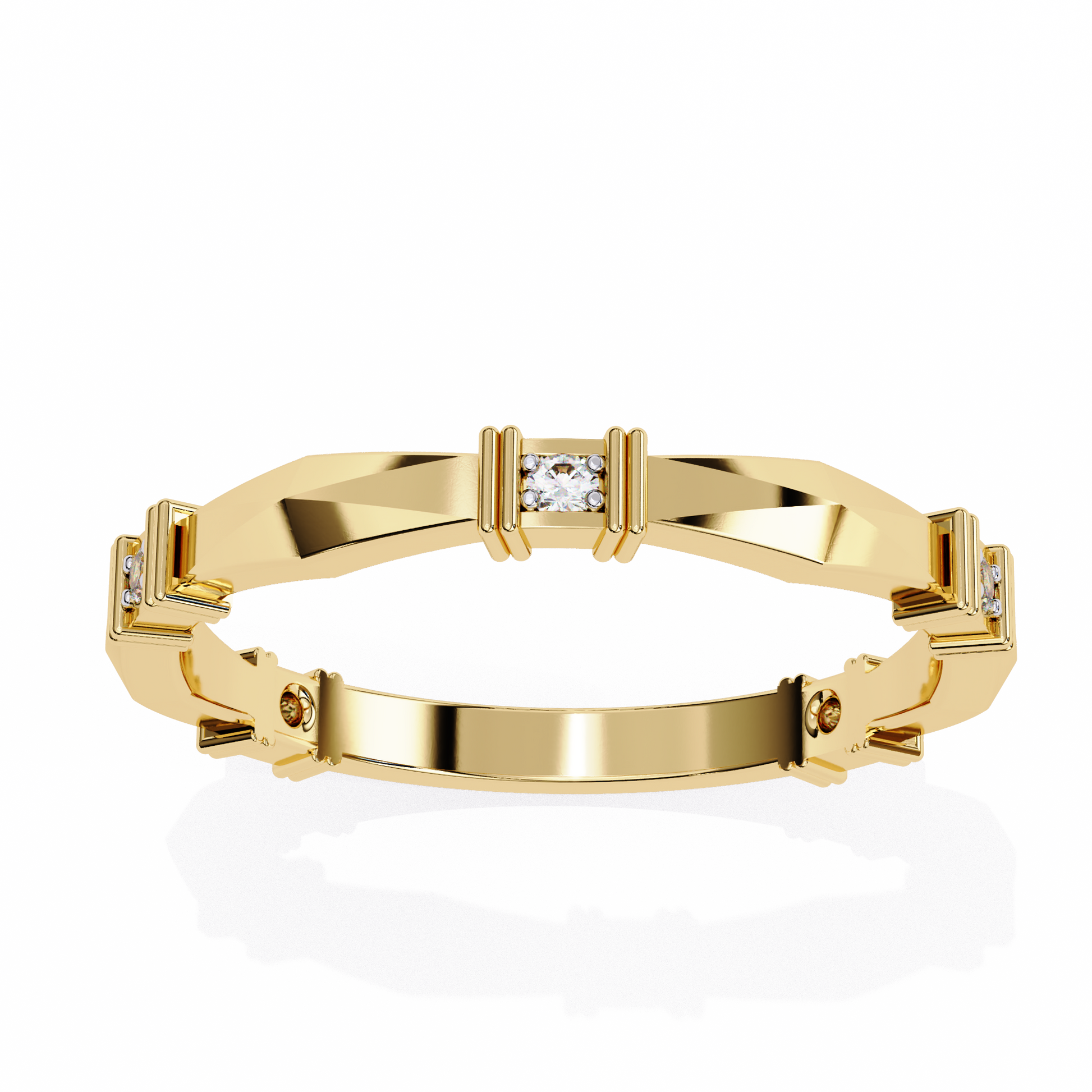 Yellow Gold / Moissanite, Yellow Gold / Lab Grown
