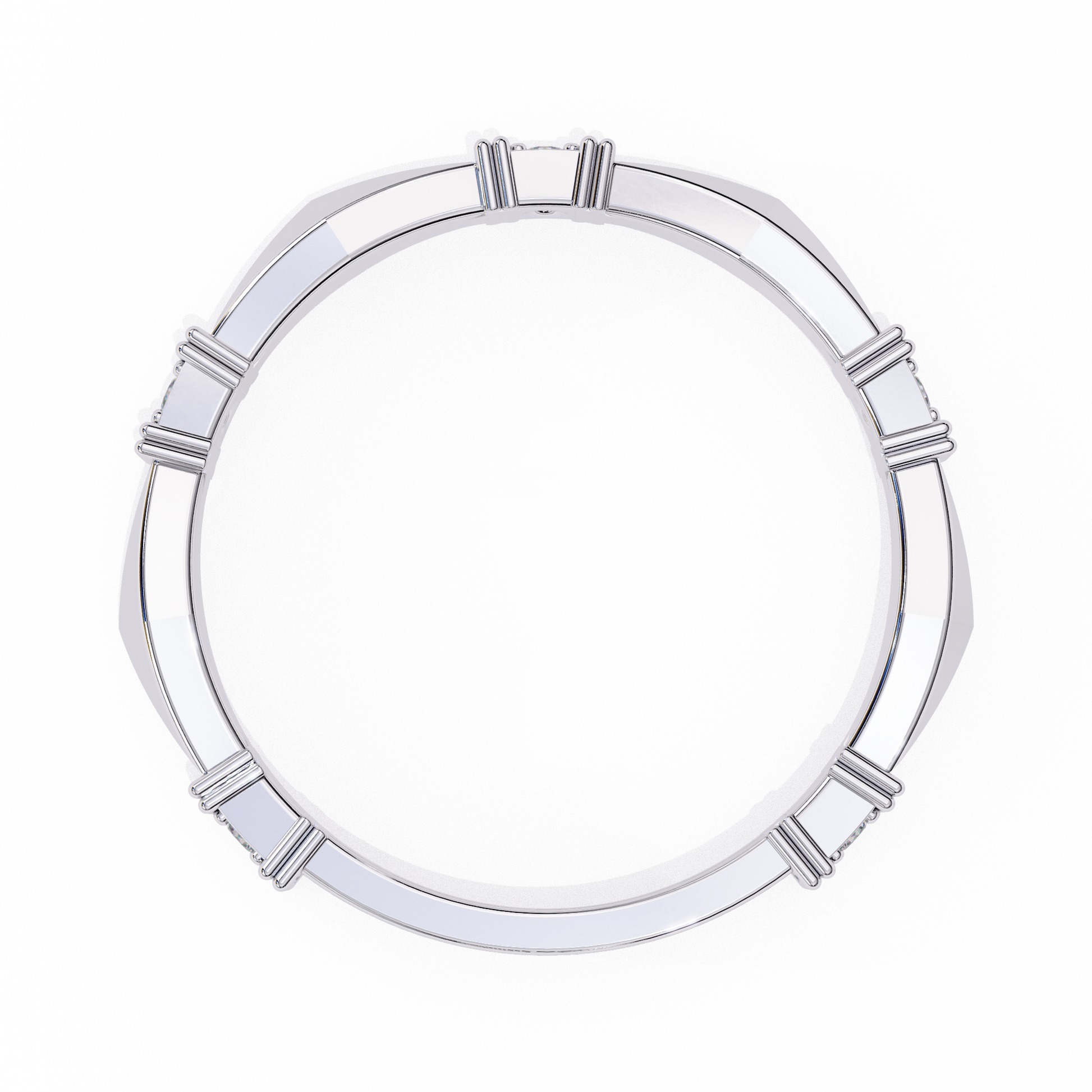 White Gold / Moissanite, White Gold / Lab Grown