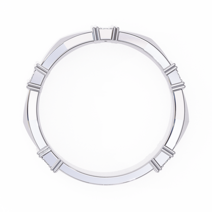 White Gold / Moissanite, White Gold / Lab Grown