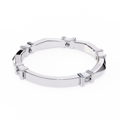 White Gold / Moissanite, White Gold / Lab Grown