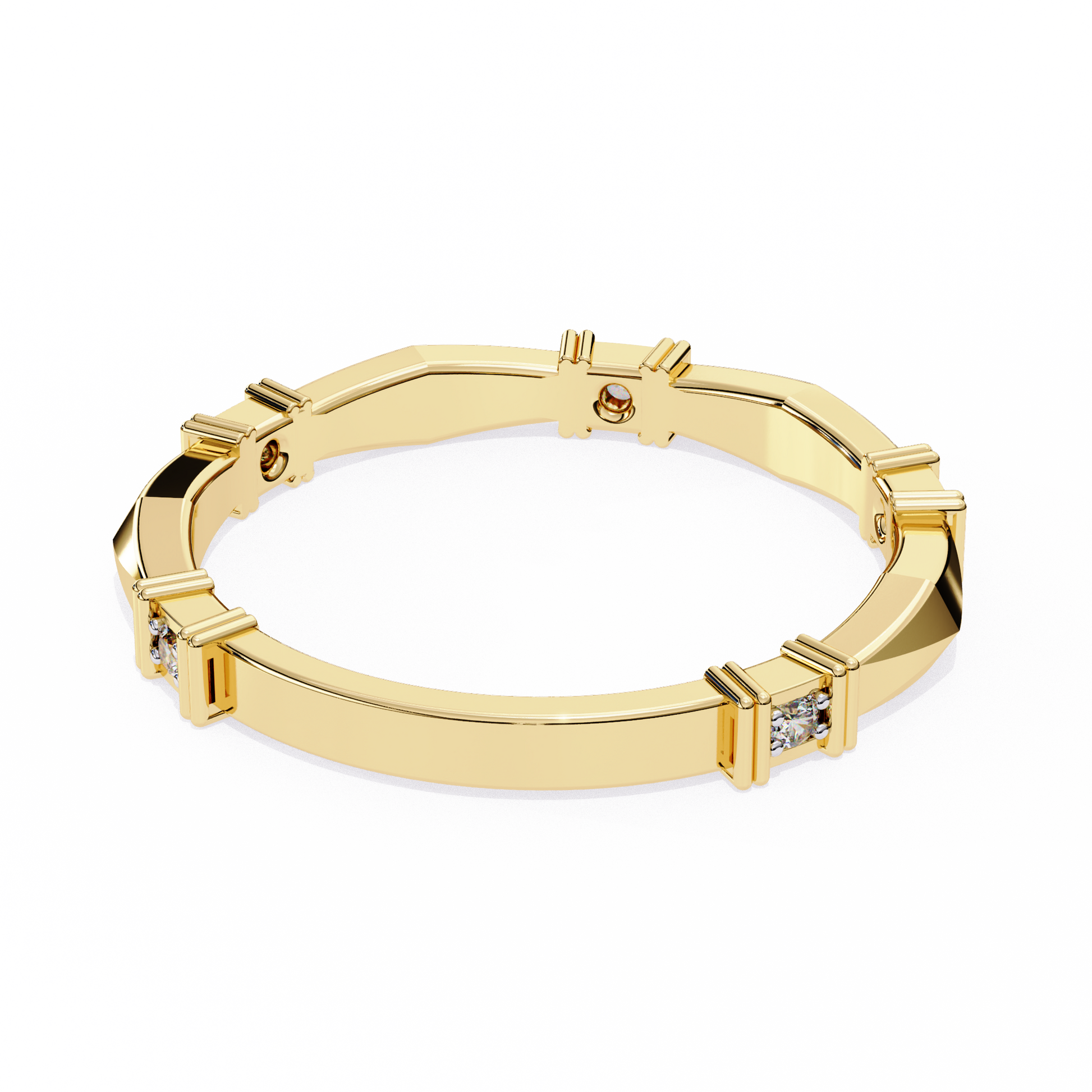 Yellow Gold / Moissanite, Yellow Gold / Lab Grown