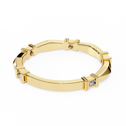Yellow Gold / Moissanite, Yellow Gold / Lab Grown