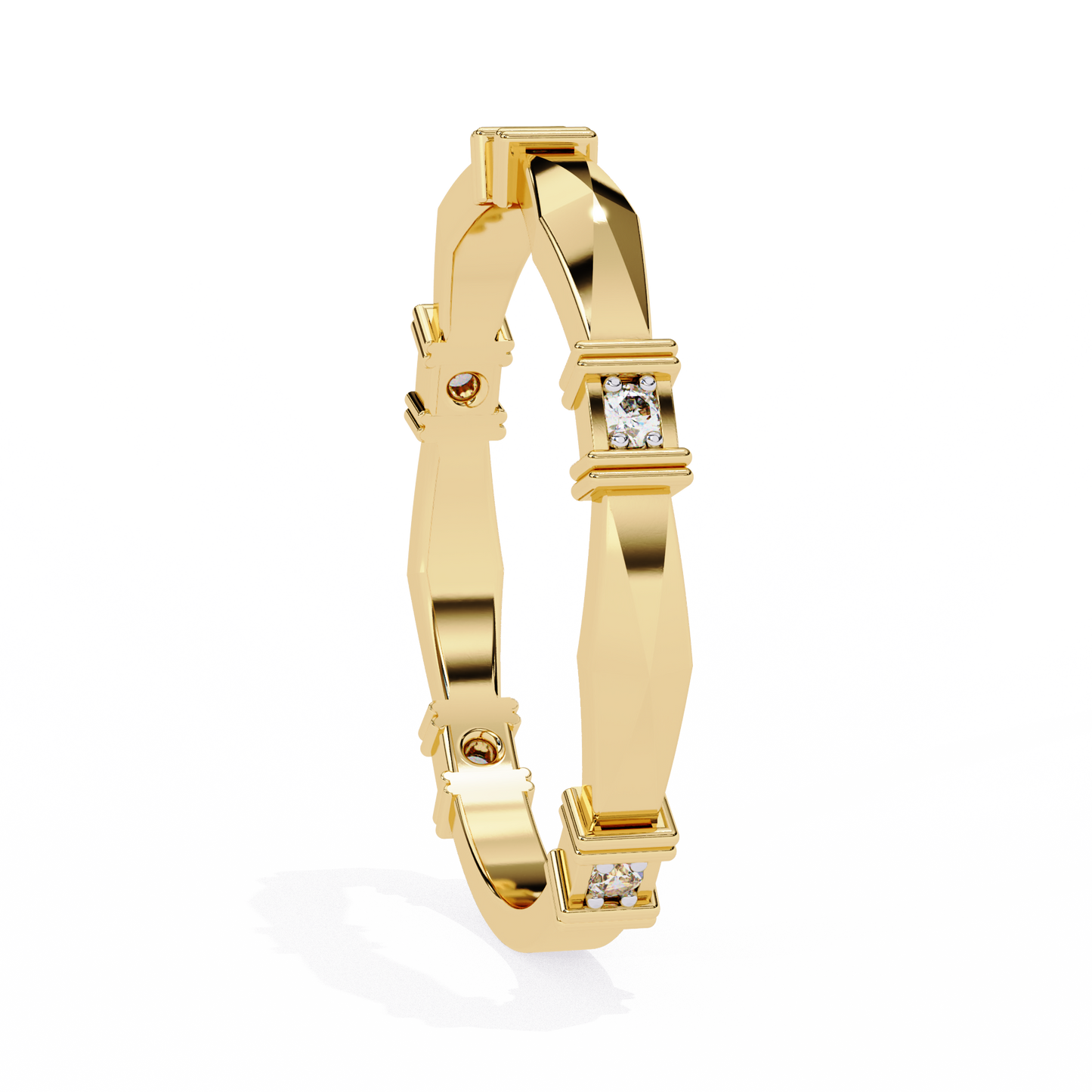 yellow gold / moissanite, yellow gold / lab grown