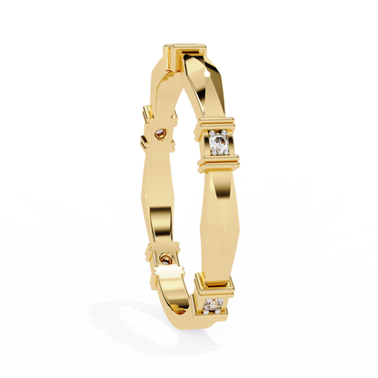 Yellow Gold / Moissanite, Yellow Gold / Lab Grown