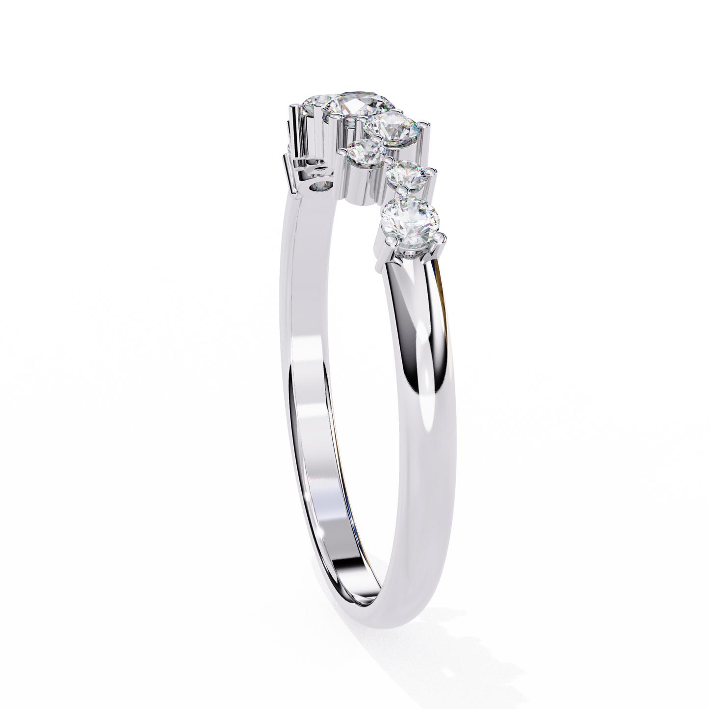 white gold / moissanite, white gold / lab grown