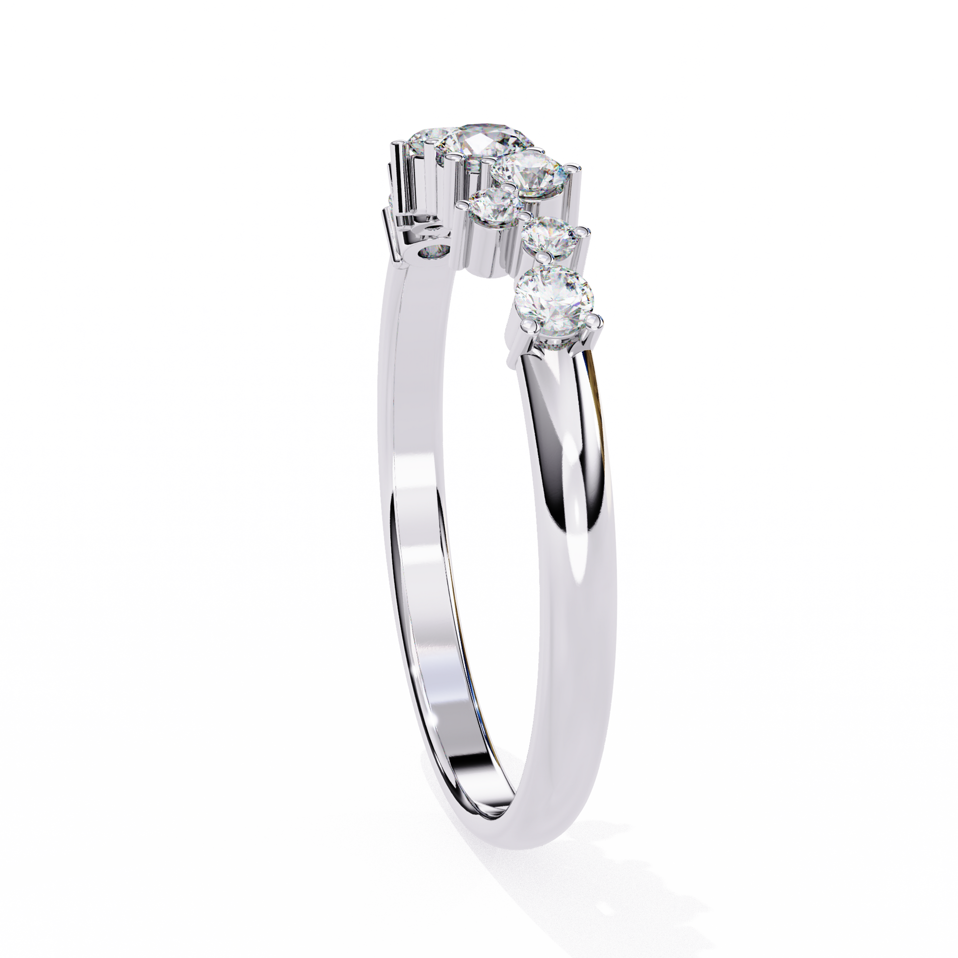 White Gold / Moissanite, White Gold / Lab Grown