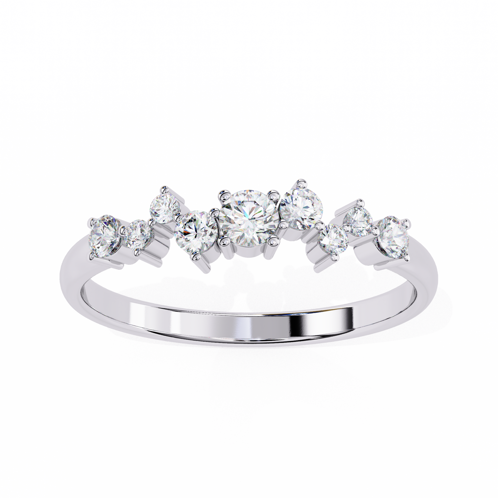 White Gold / Moissanite, White Gold / Lab Grown