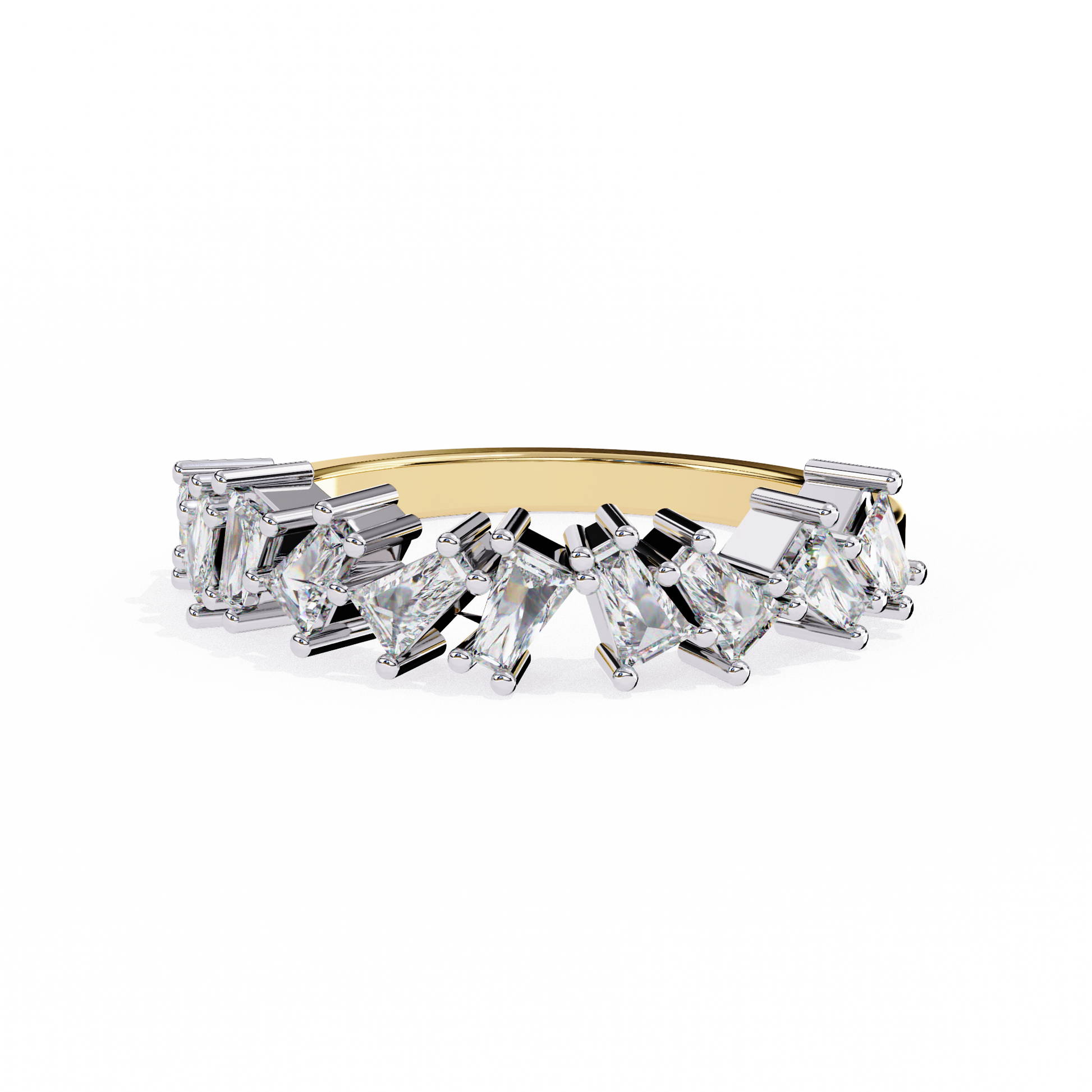 Baguette Diamond Half Eternity Wedding Band