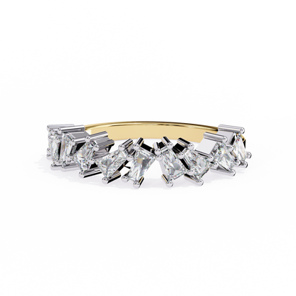 Baguette Diamond Half Eternity Wedding Band
