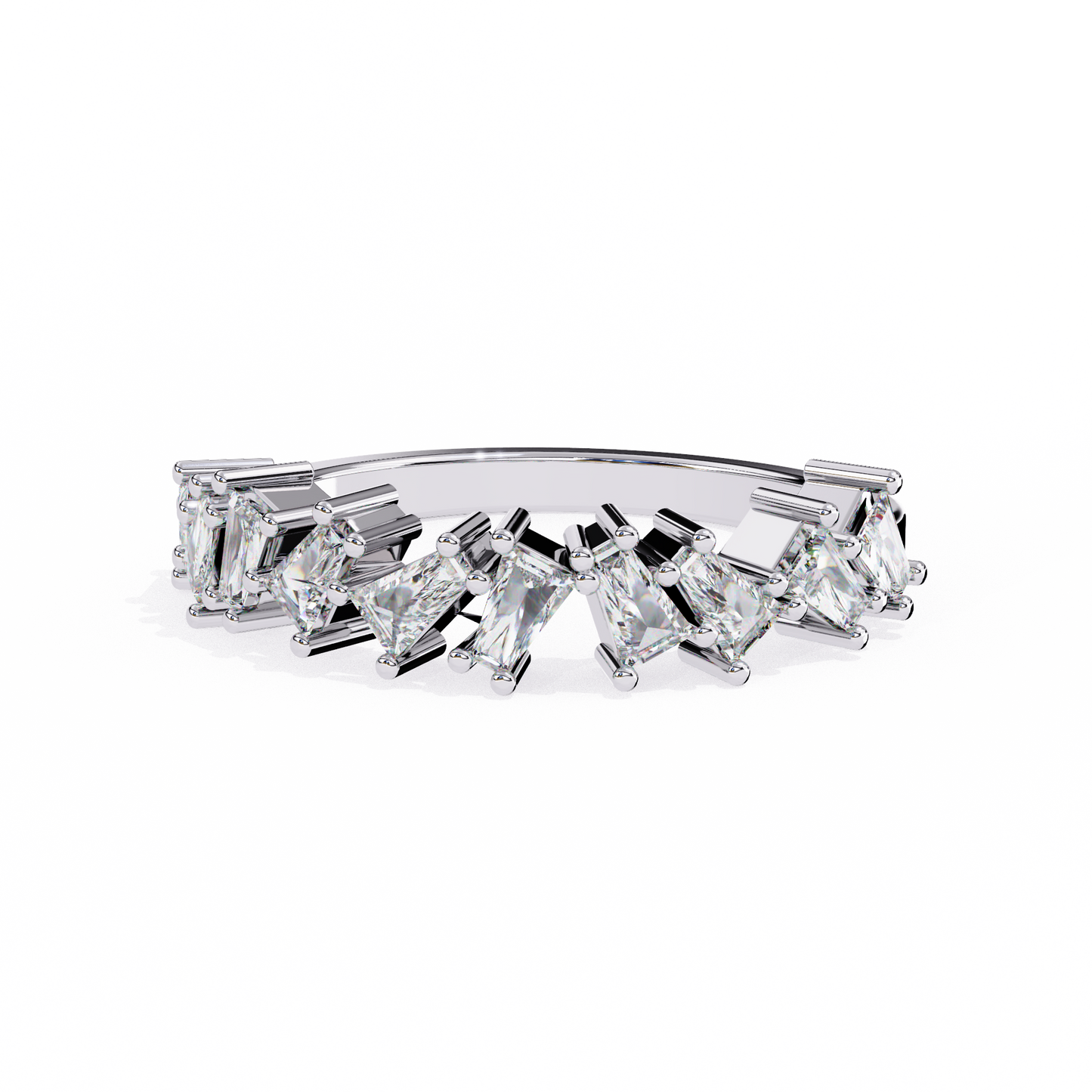 white gold / moissanite, white gold / lab grown