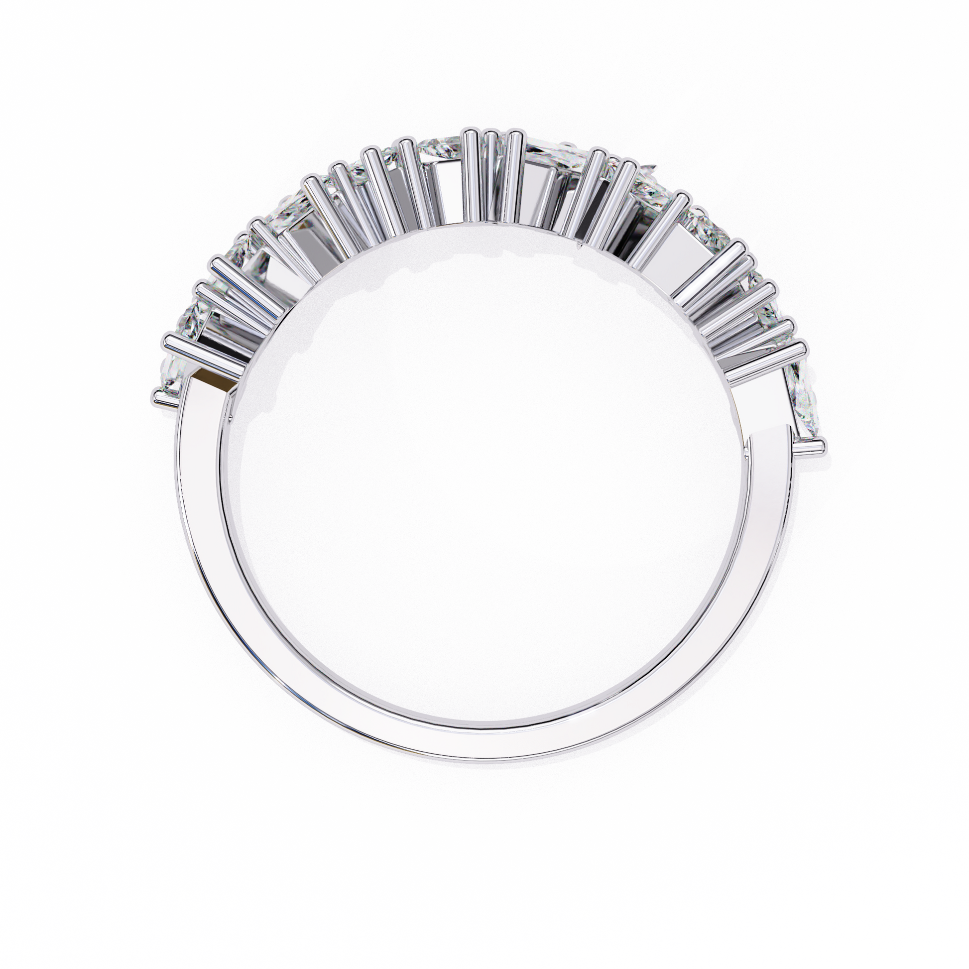 White Gold / Moissanite, White Gold / Lab Grown