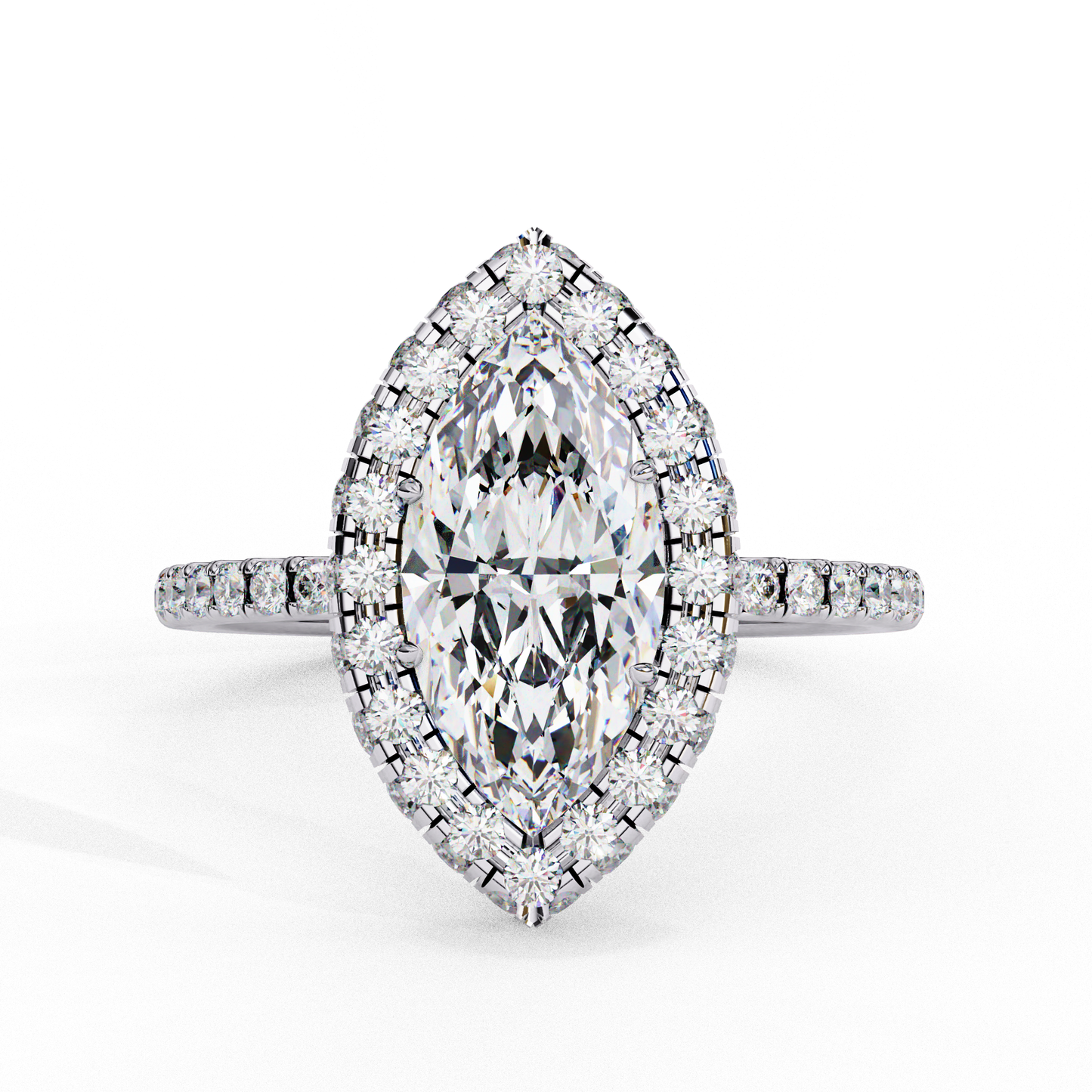 white gold / moissanite, white gold / lab grown