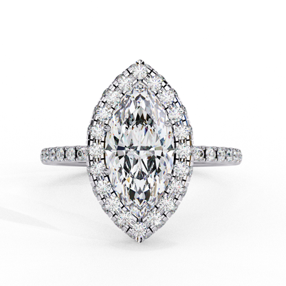 White Gold / Moissanite, White Gold / Lab Grown