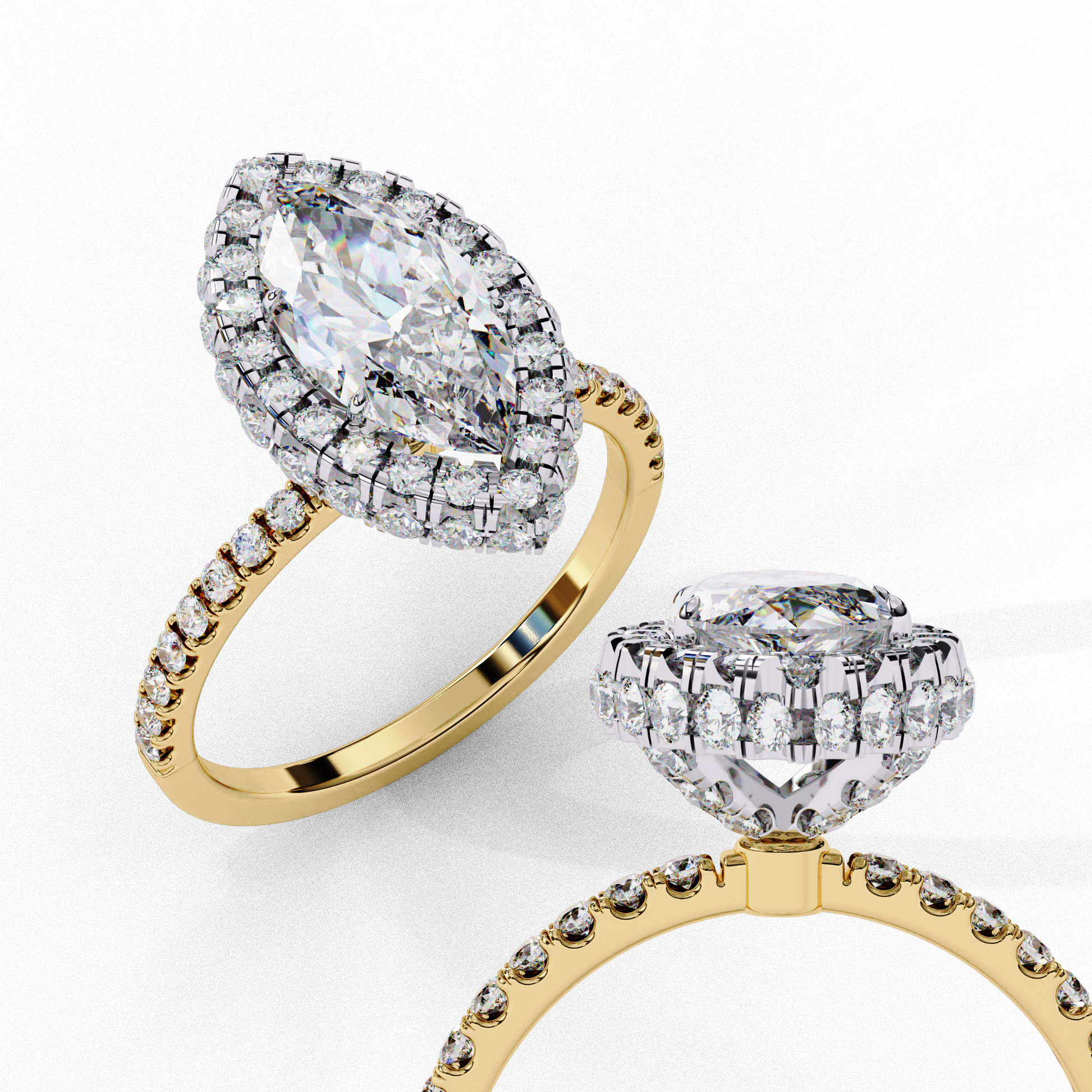 Yellow Gold / Moissanite, Yellow Gold / Lab Grown