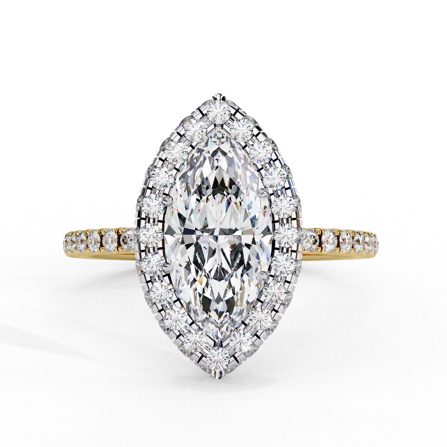 yellow gold / moissanite, yellow gold / lab grown