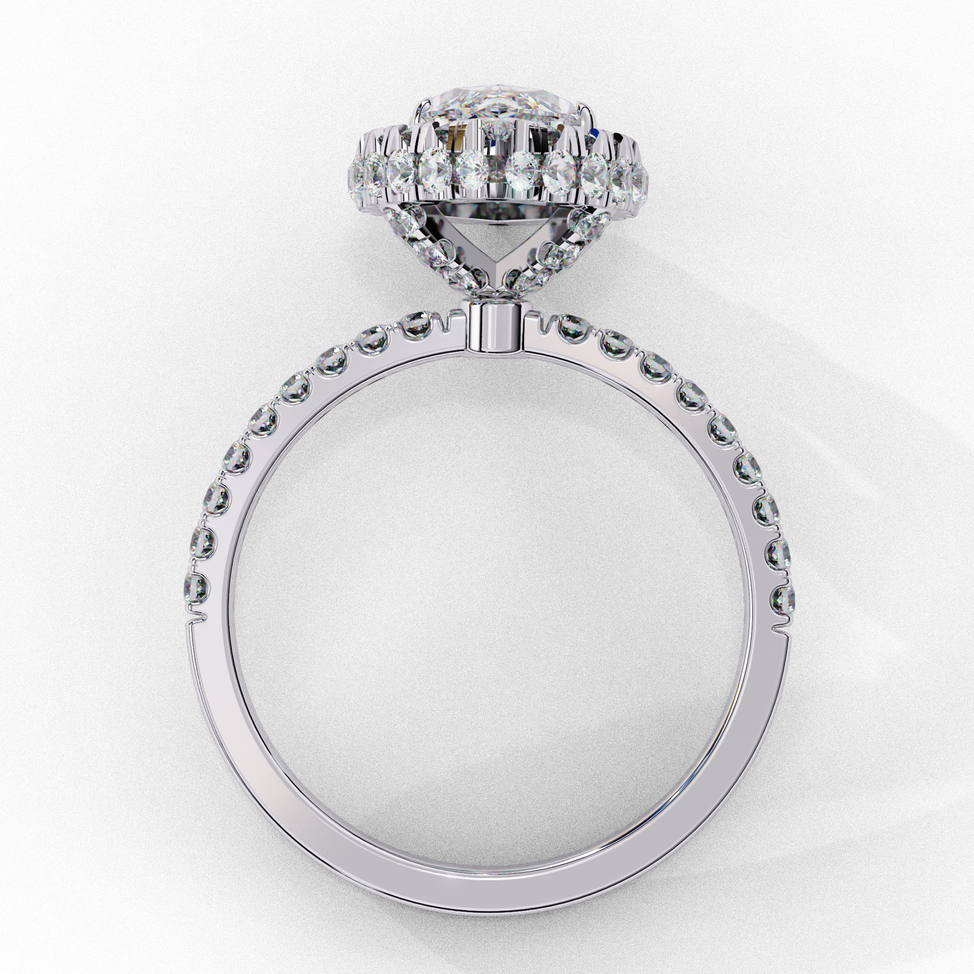 White Gold / Moissanite, White Gold / Lab Grown
