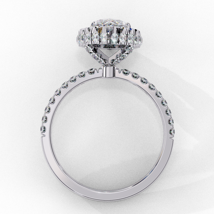 White Gold / Moissanite, White Gold / Lab Grown