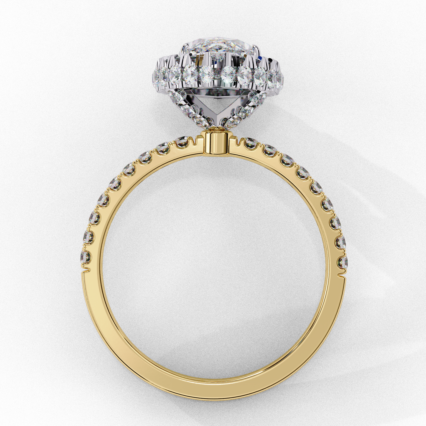 yellow gold / moissanite, yellow gold / lab grown