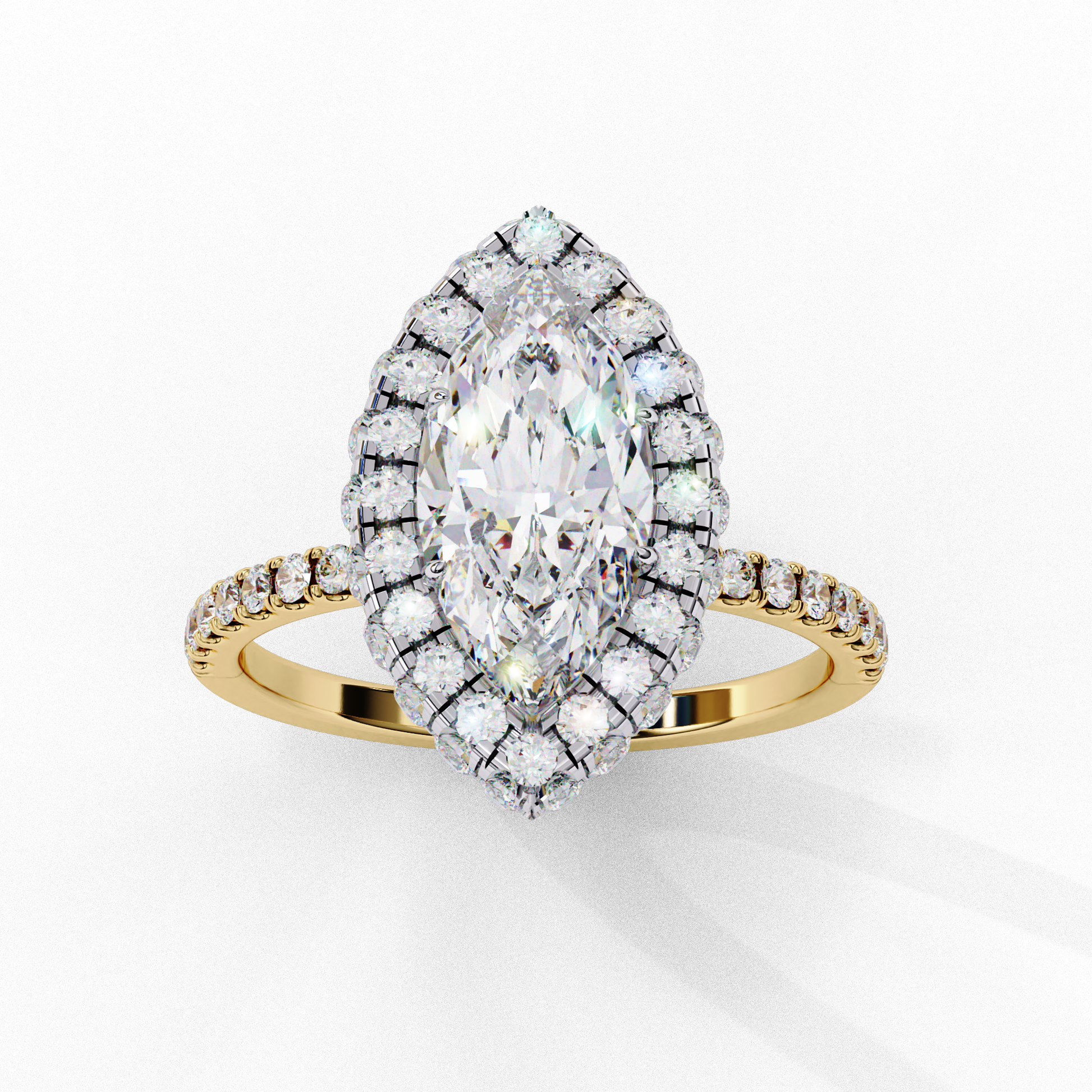 Yellow Gold / Moissanite, Yellow Gold / Lab Grown