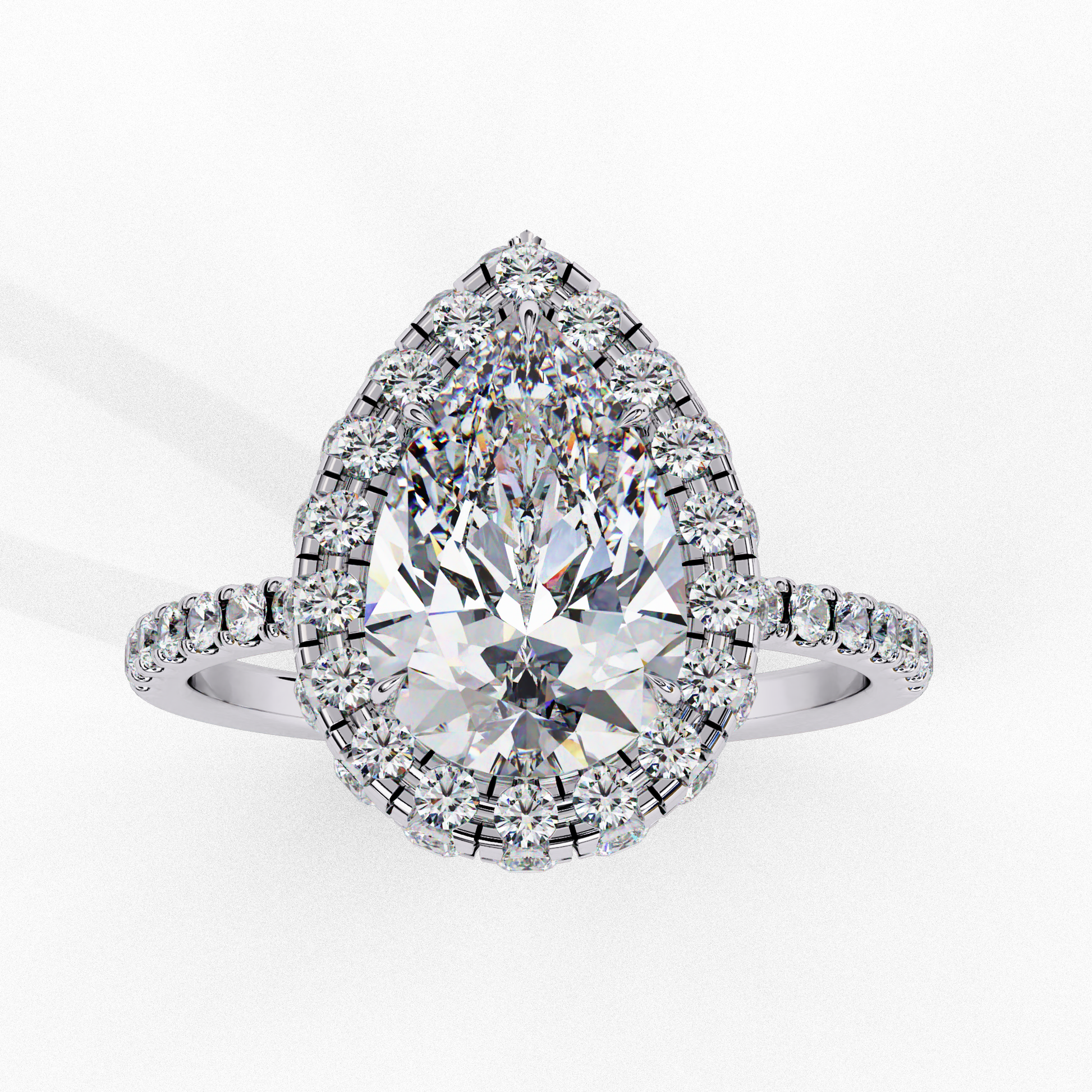 White Gold / Moissanite, White Gold / Lab Grown