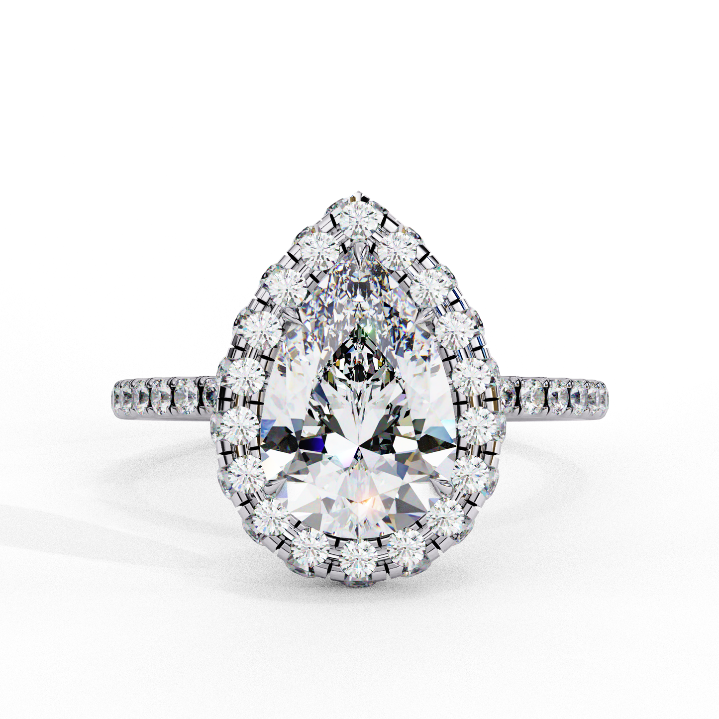 white gold / moissanite, white gold / lab grown