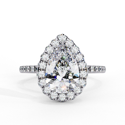 White Gold / Moissanite, White Gold / Lab Grown