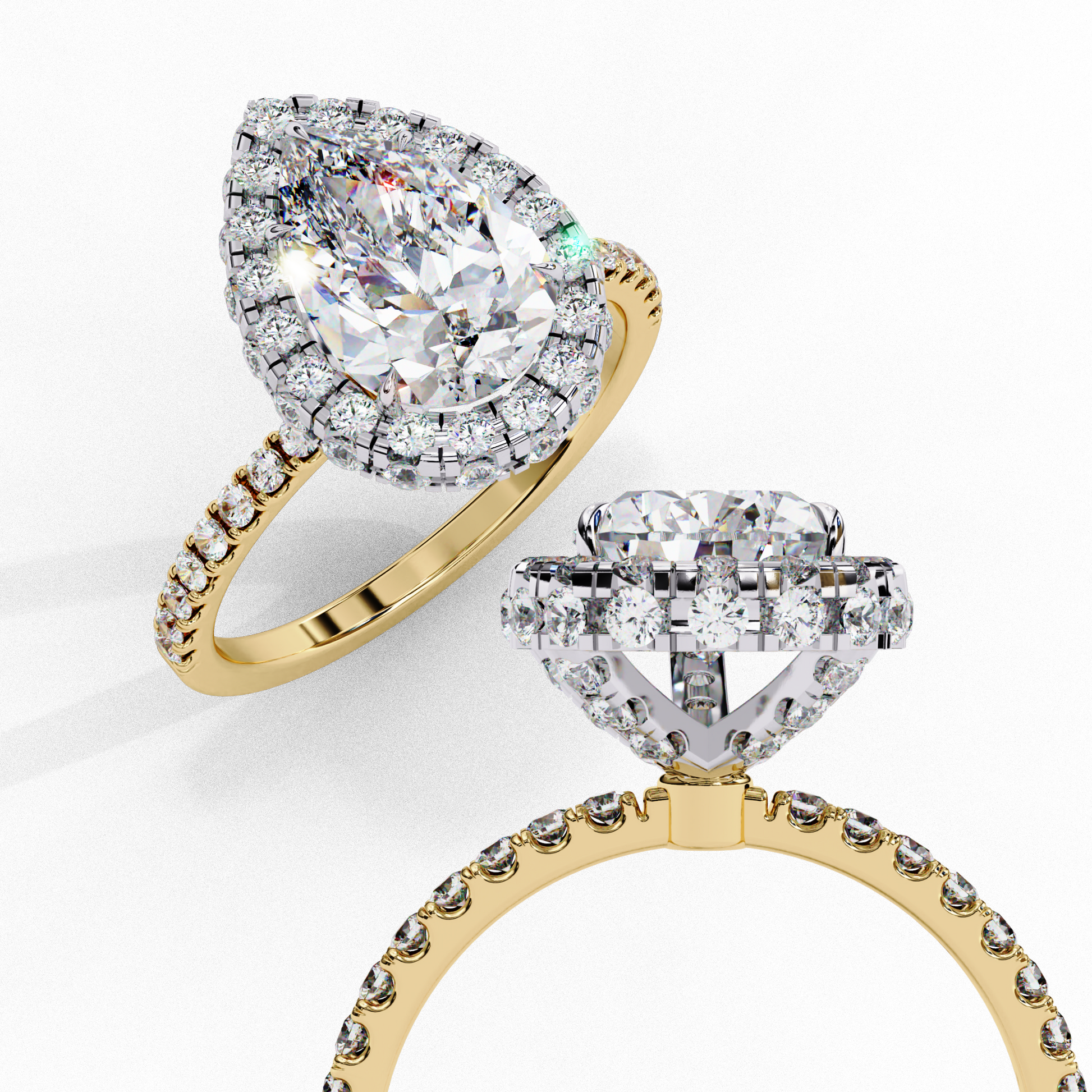 Yellow Gold / Moissanite, Yellow Gold / Lab Grown