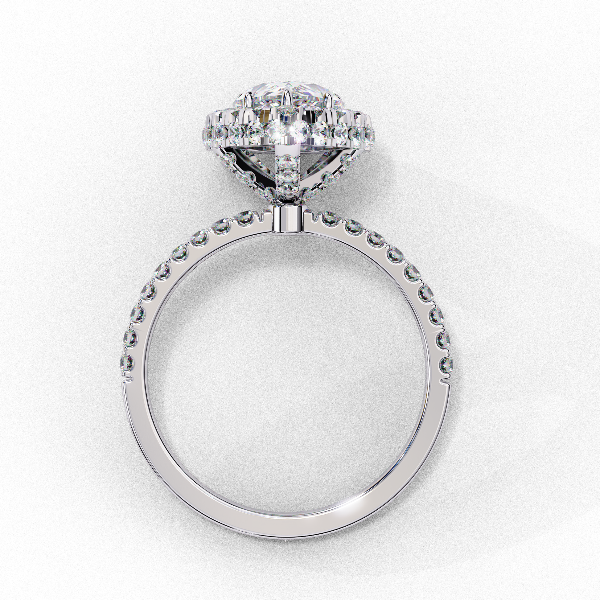 White Gold / Moissanite, White Gold / Lab Grown