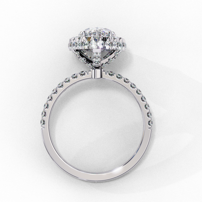 White Gold / Moissanite, White Gold / Lab Grown