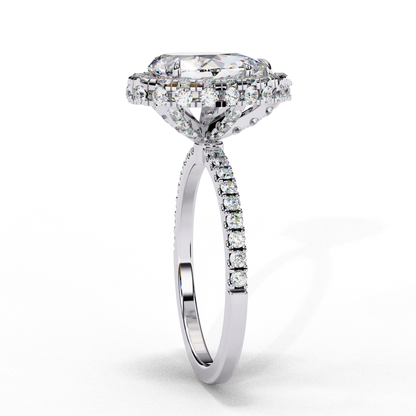 White Gold / Moissanite, White Gold / Lab Grown