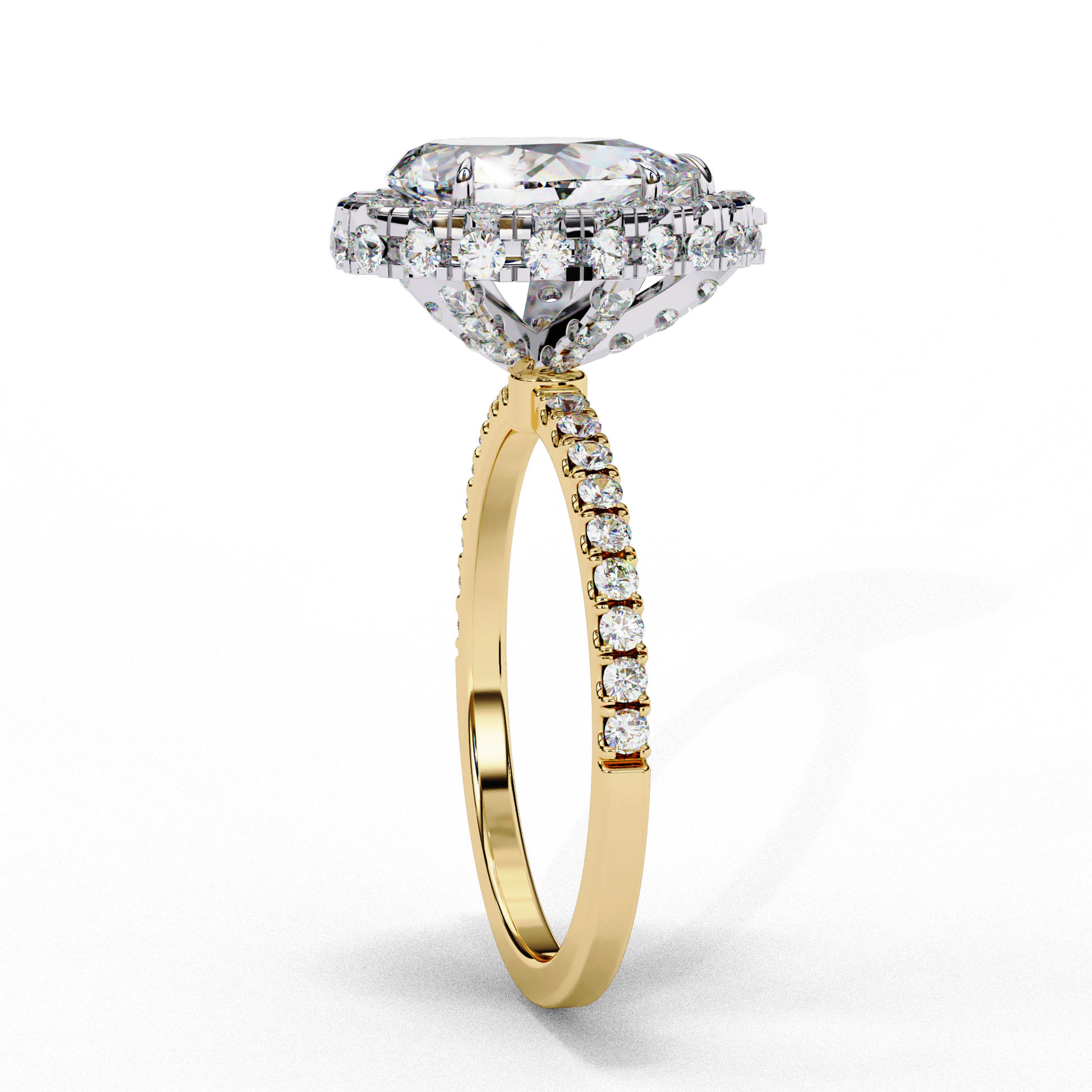 Yellow Gold / Moissanite, Yellow Gold / Lab Grown