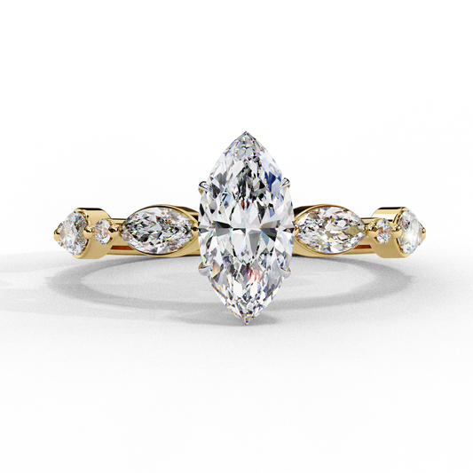 Yellow Gold / Moissanite, Yellow Gold / Lab Grown