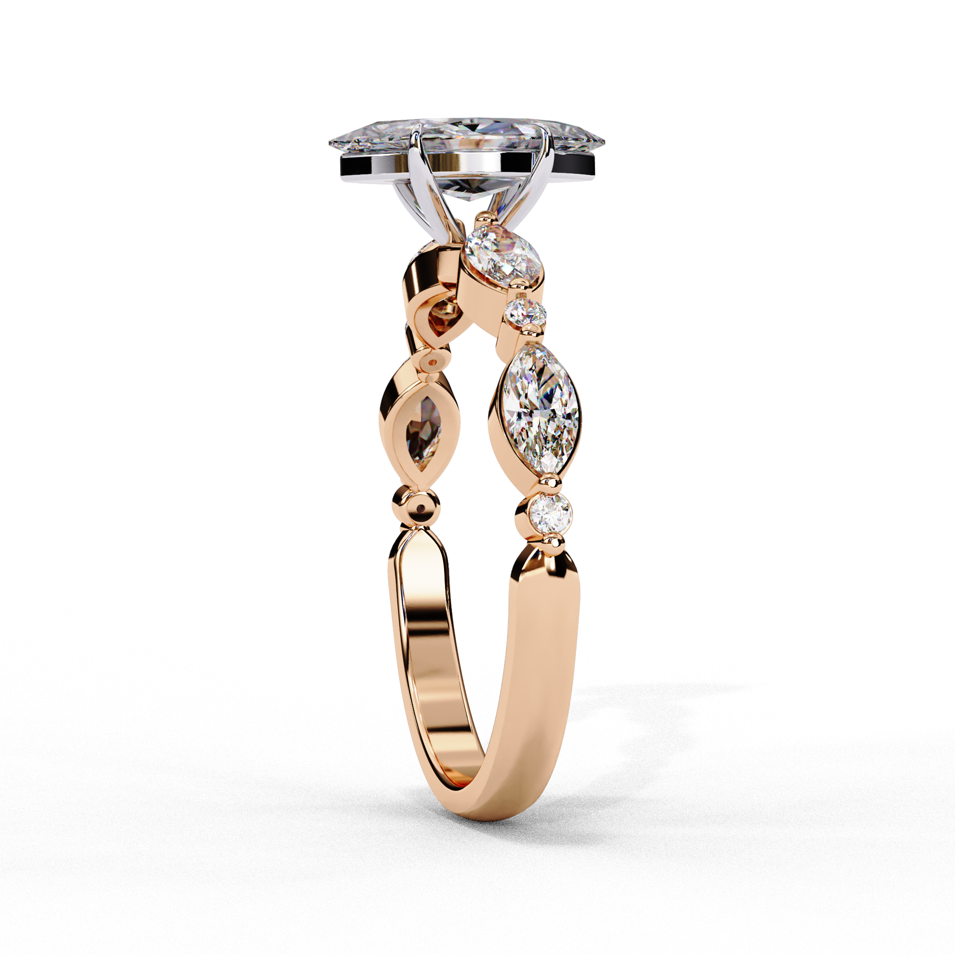Rose Gold / Moissanite, Rose Gold / Lab Grown
