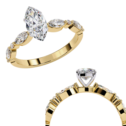 Yellow Gold / Moissanite, Yellow Gold / Lab Grown