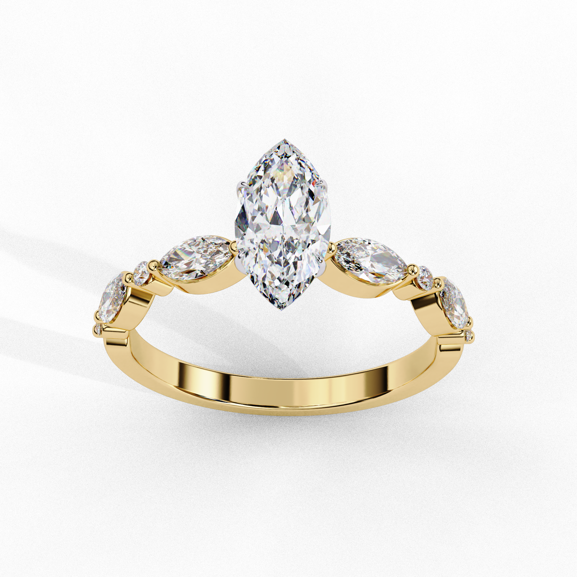 Yellow Gold / Moissanite, Yellow Gold / Lab Grown