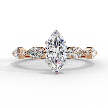 Rose Gold / Moissanite, Rose Gold / Lab Grown