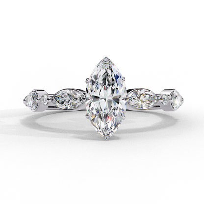 White Gold / Moissanite, White Gold / Lab Grown