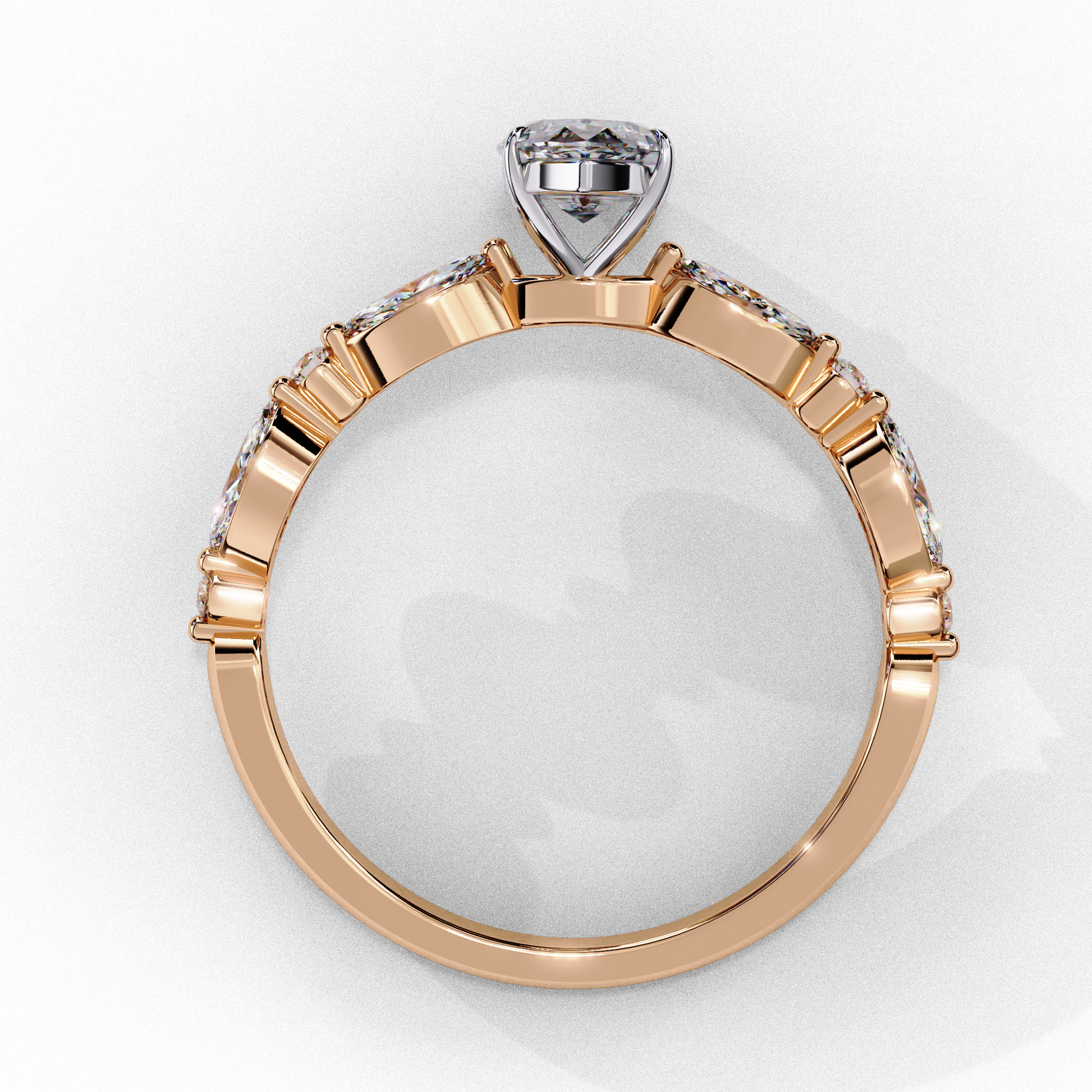 Rose Gold / Moissanite, Rose Gold / Lab Grown