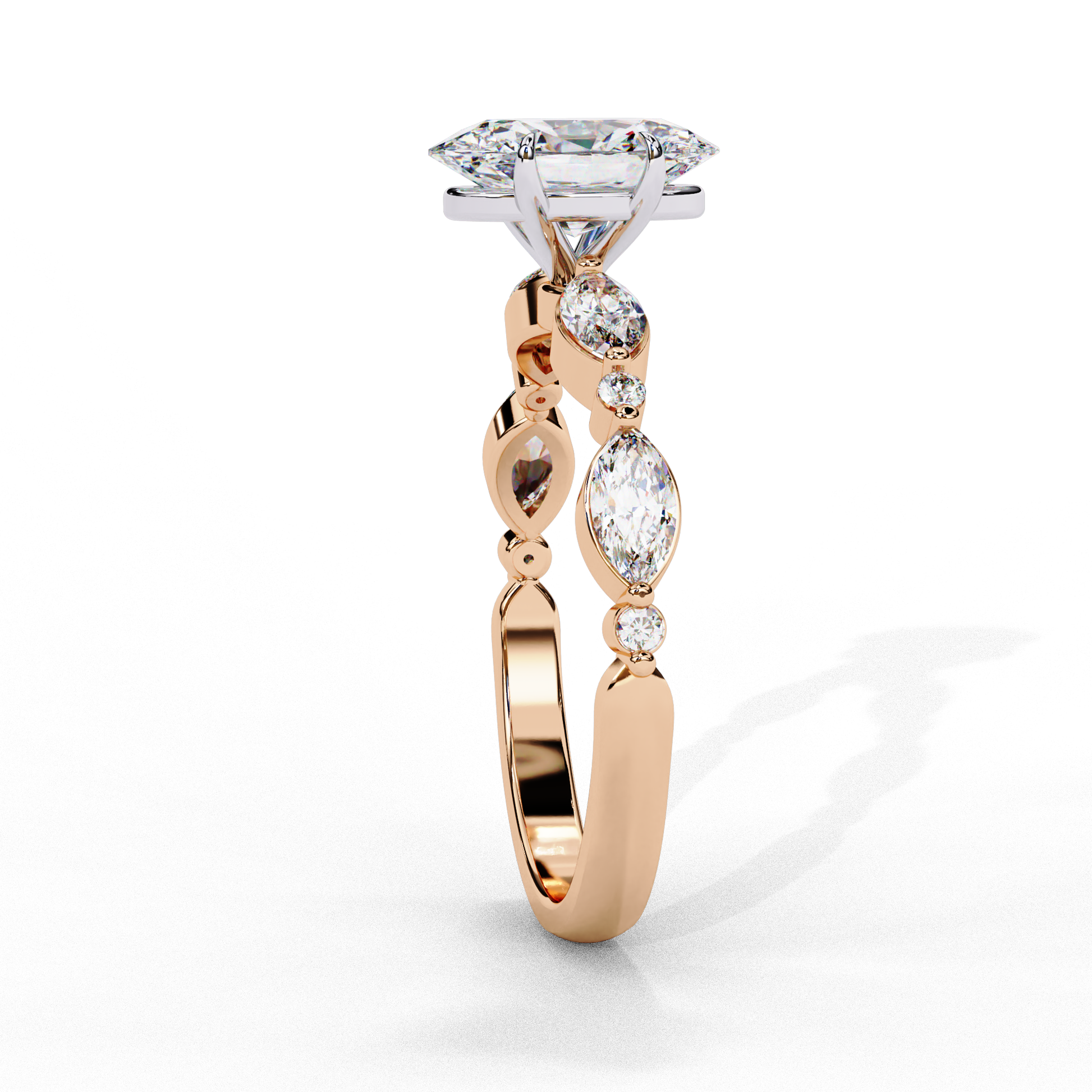 Rose Gold / Moissanite, Rose Gold / Lab Grown