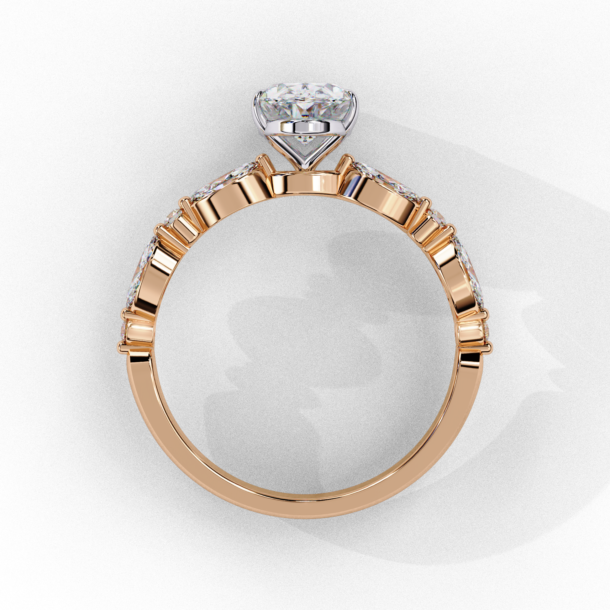 Rose Gold / Moissanite, Rose Gold / Lab Grown