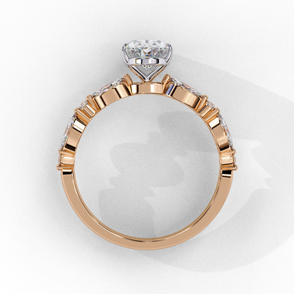 Rose Gold / Moissanite, Rose Gold / Lab Grown